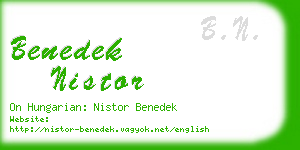 benedek nistor business card